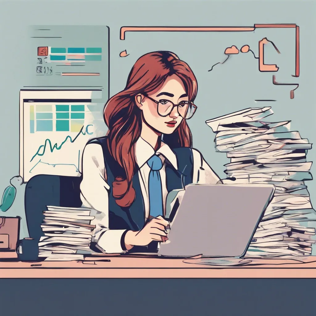 High school finance intern working at their desk