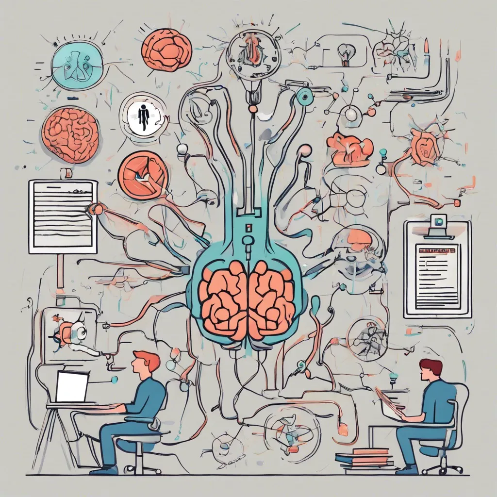 High school students engaged in a neuroscience internship